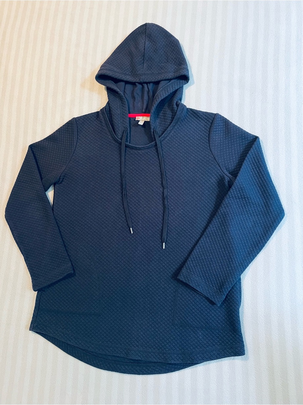 Talbots Navy Quilted Crewneck Hoodie